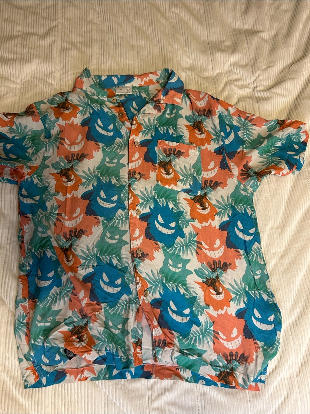 Men’s Pokémon All Over Print Short Sleeve Button Down  Shirt - Size XL